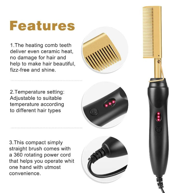 2 in 1 Hot Comb Hair Straightener